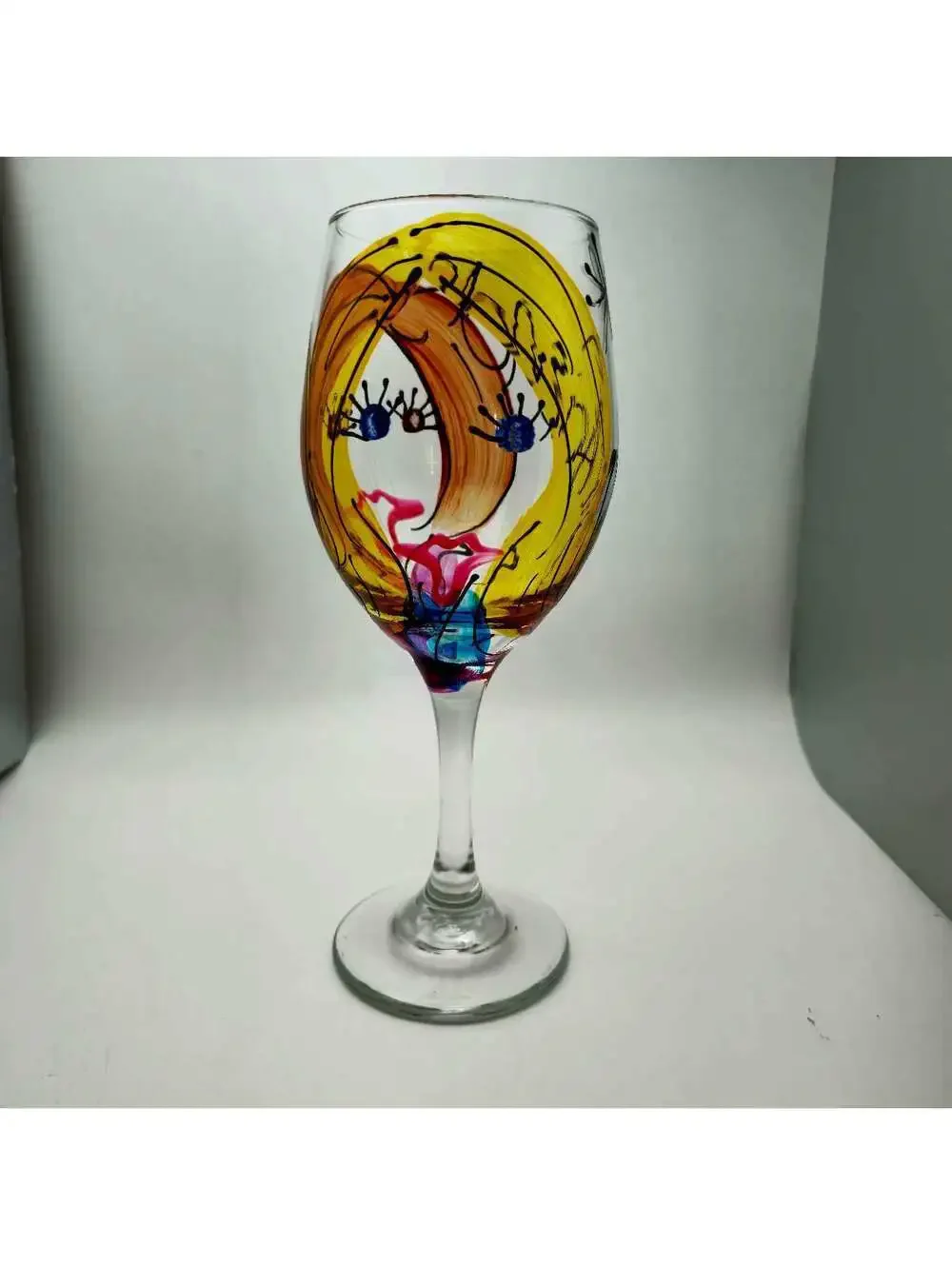 Hand Painted Girlfriend Wine Glass 12 Oz.